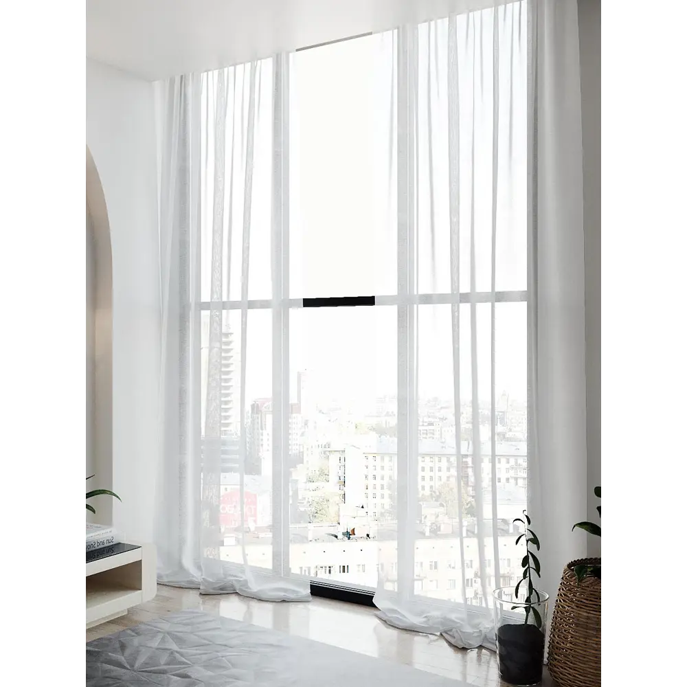 Фото 2 Тюль на шторной ленте At Home Гюстин 150x270 см цвет белый Фото 2 Тюль на шторной ленте At Home Гюстин 150x270 см цвет белый