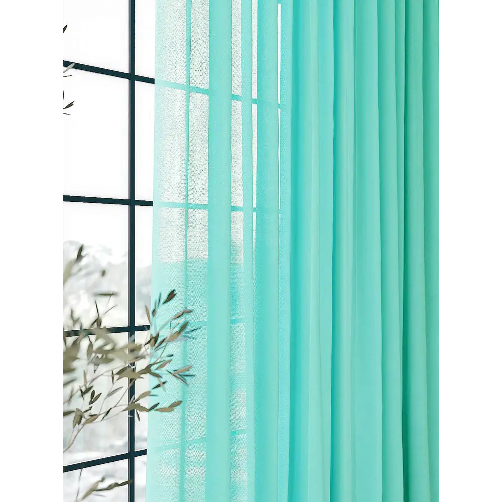 Фото 6 Тюль на шторной ленте At Home Вита 150x280 см цвет тиффани Фото 6 Тюль на шторной ленте At Home Вита 150x280 см цвет тиффани