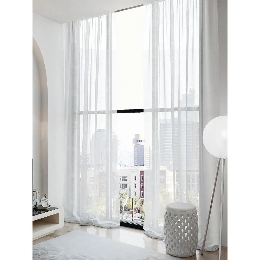 Фото 2 Тюль на шторной ленте At Home Сиприон 150x290 см цвет белый Фото 2 Тюль на шторной ленте At Home Сиприон 150x290 см цвет белый