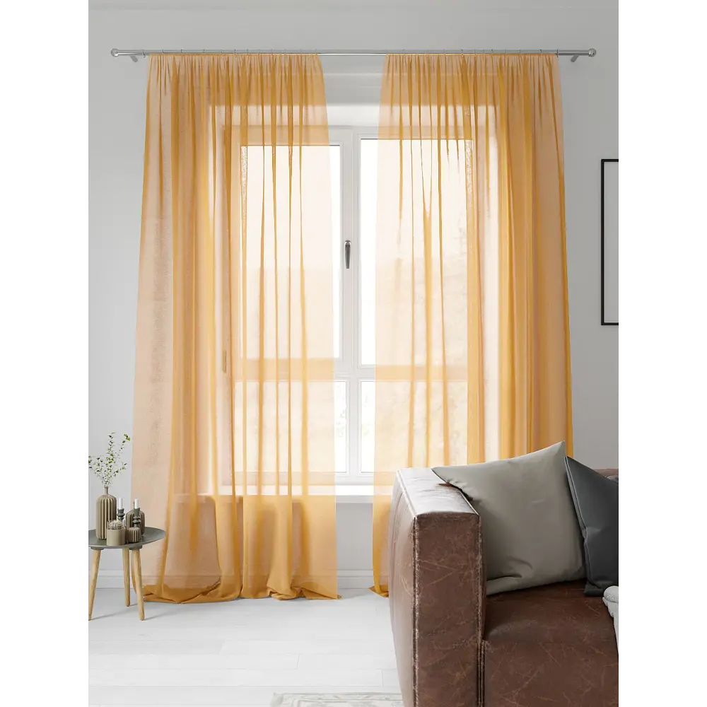 Фото 2 Тюль на шторной ленте At Home Трюид 200x260 см цвет светло-коричневый Фото 2 Тюль на шторной ленте At Home Трюид 200x260 см цвет светло-коричневый