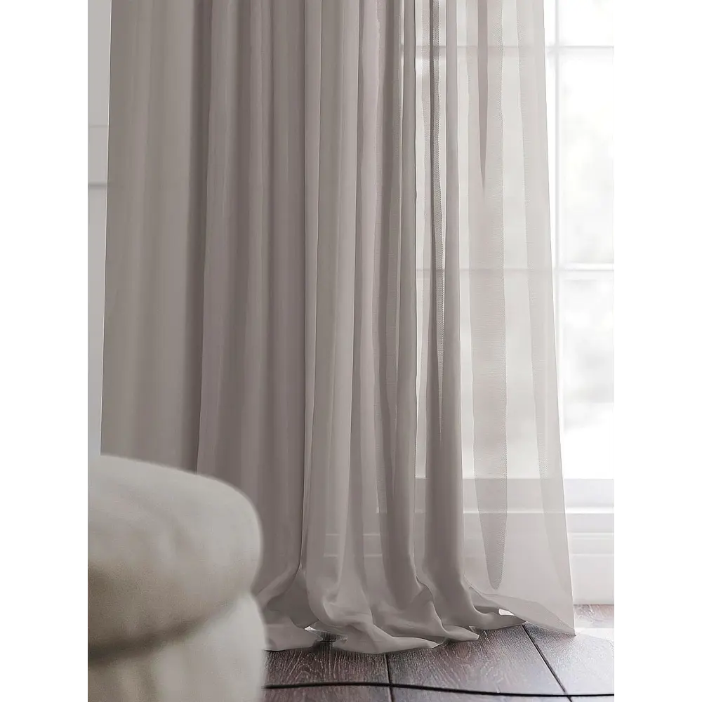 Фото 12 Тюль на шторной ленте At Home Бушар 200x270 см цвет серый Фото 12 Тюль на шторной ленте At Home Бушар 200x270 см цвет серый