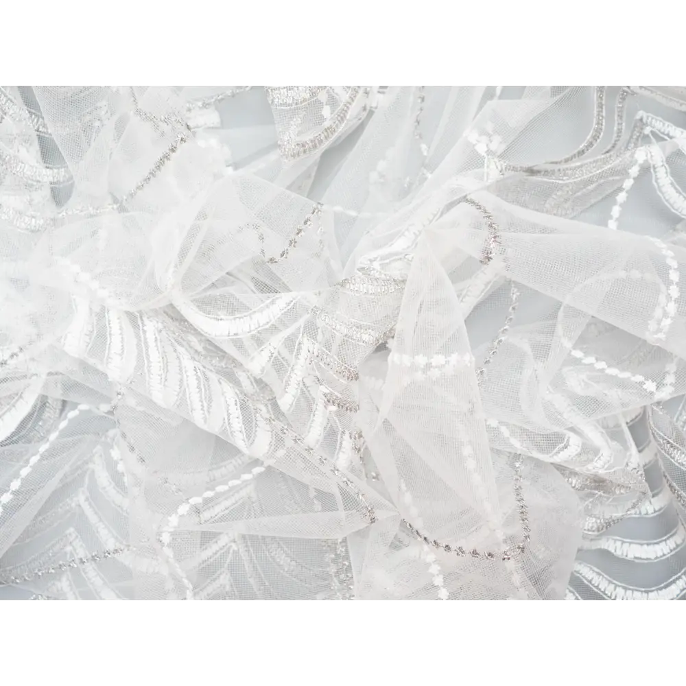 Фото 16 Тюль на шторной ленте Верона 500x240 см цвет белый/серый