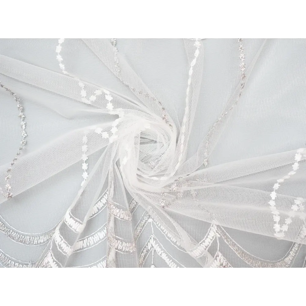 Фото 17 Тюль на шторной ленте Верона 500x240 см цвет белый/серый