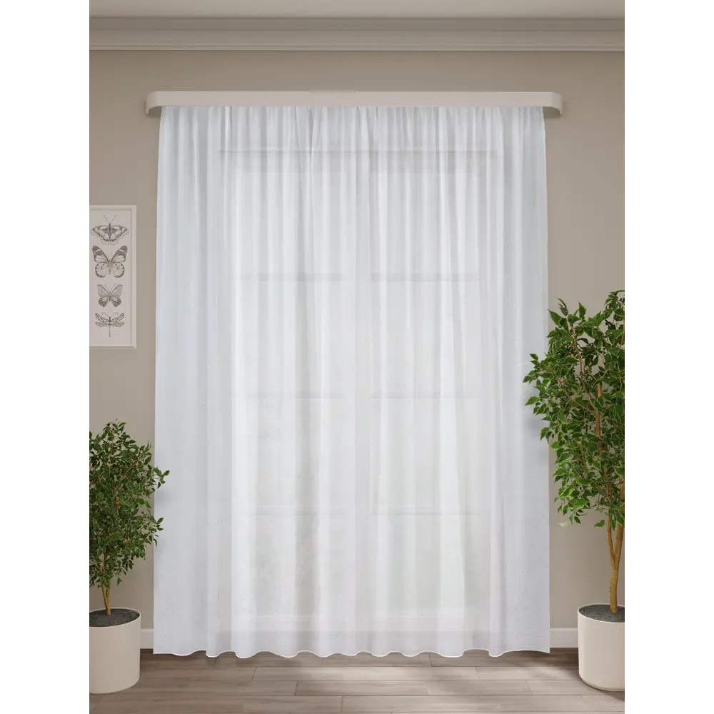 Фото Тюль на шторной ленте ТД Текстиль Фран 300x260 см цвет белый