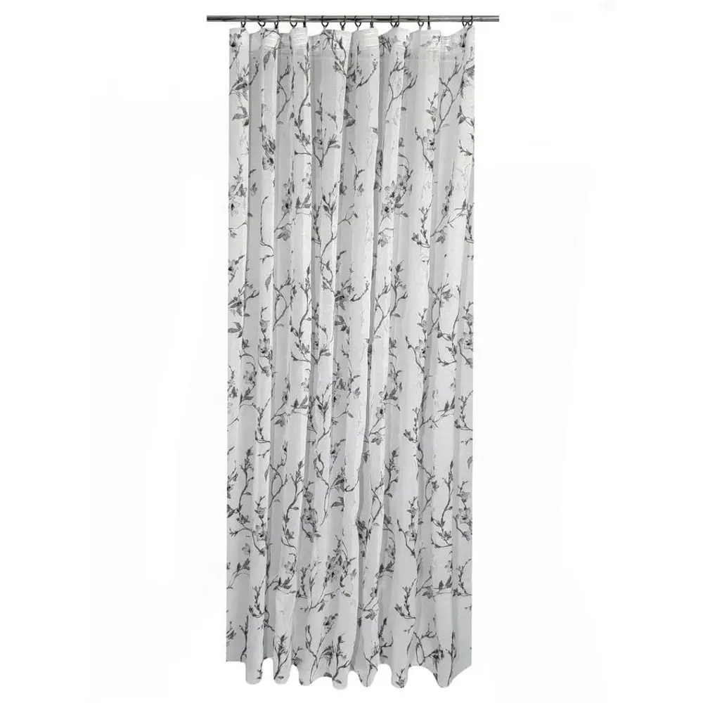 Фото Тюль на шторной ленте I-Linen Сакура 300x260 см цвет серый Фото Тюль на шторной ленте I-Linen Сакура 300x260 см цвет серый