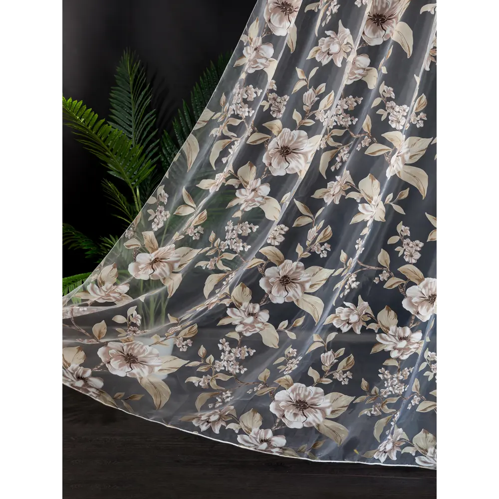 Фото 6 Тюль на шторной ленте I-Linen Органза Цветы 400x260 см цвет бежевый Фото 6 Тюль на шторной ленте I-Linen Органза Цветы 400x260 см цвет бежевый
