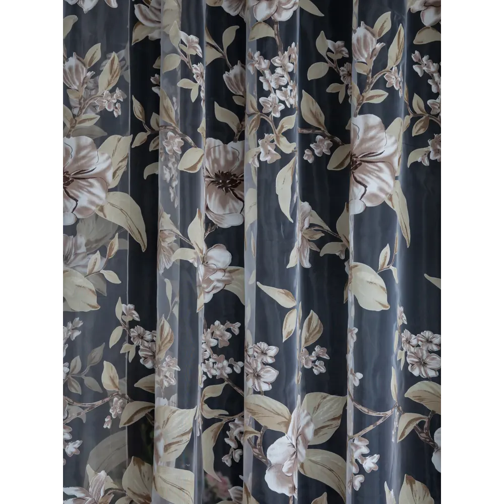 Фото 4 Тюль на шторной ленте I-Linen Органза Цветы 400x260 см цвет бежевый Фото 4 Тюль на шторной ленте I-Linen Органза Цветы 400x260 см цвет бежевый