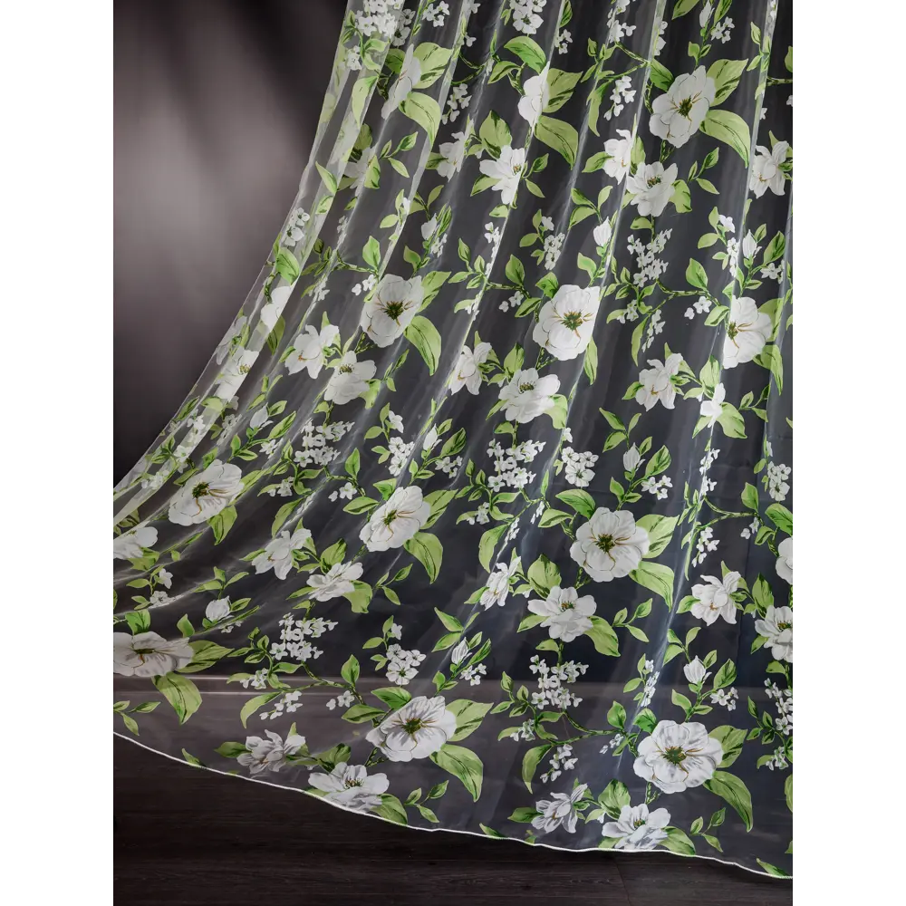 Фото 5 Тюль на шторной ленте I-Linen Органза Цветы 300x260 см цвет зеленый Фото 5 Тюль на шторной ленте I-Linen Органза Цветы 300x260 см цвет зеленый