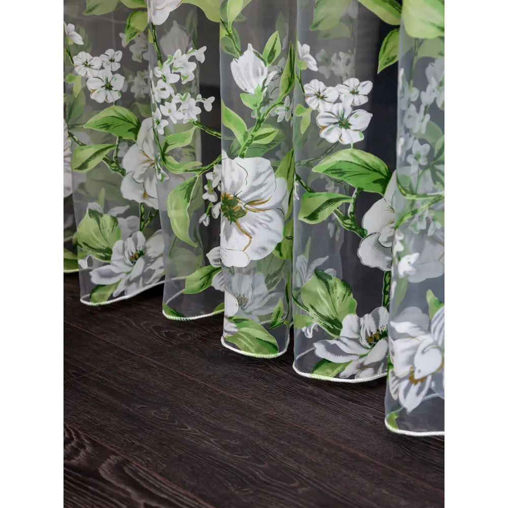 Фото 4 Тюль на шторной ленте I-Linen Органза Цветы 400x260 см цвет зеленый Фото 4 Тюль на шторной ленте I-Linen Органза Цветы 400x260 см цвет зеленый
