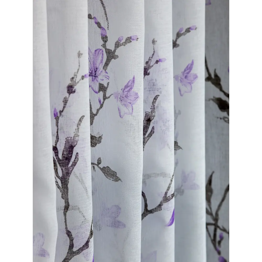 Фото 2 Тюль на шторной ленте I-Linen Сакура 300x260 см цвет фиолетовый Фото 2 Тюль на шторной ленте I-Linen Сакура 300x260 см цвет фиолетовый