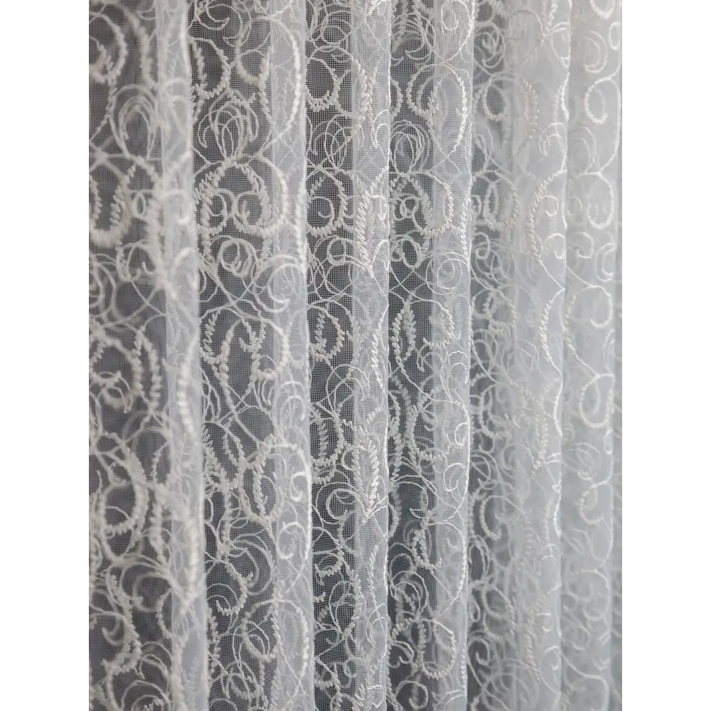 Фото 3 Тюль на шторной ленте I-Linen Ришелье 500x250 см цвет белый Фото 3 Тюль на шторной ленте I-Linen Ришелье 500x250 см цвет белый