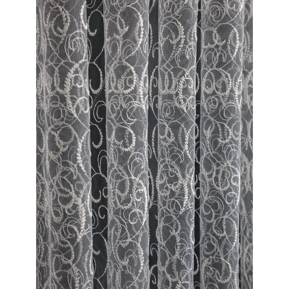 Фото 4 Тюль на шторной ленте I-Linen Ришелье 400x250 см цвет белый Фото 4 Тюль на шторной ленте I-Linen Ришелье 400x250 см цвет белый