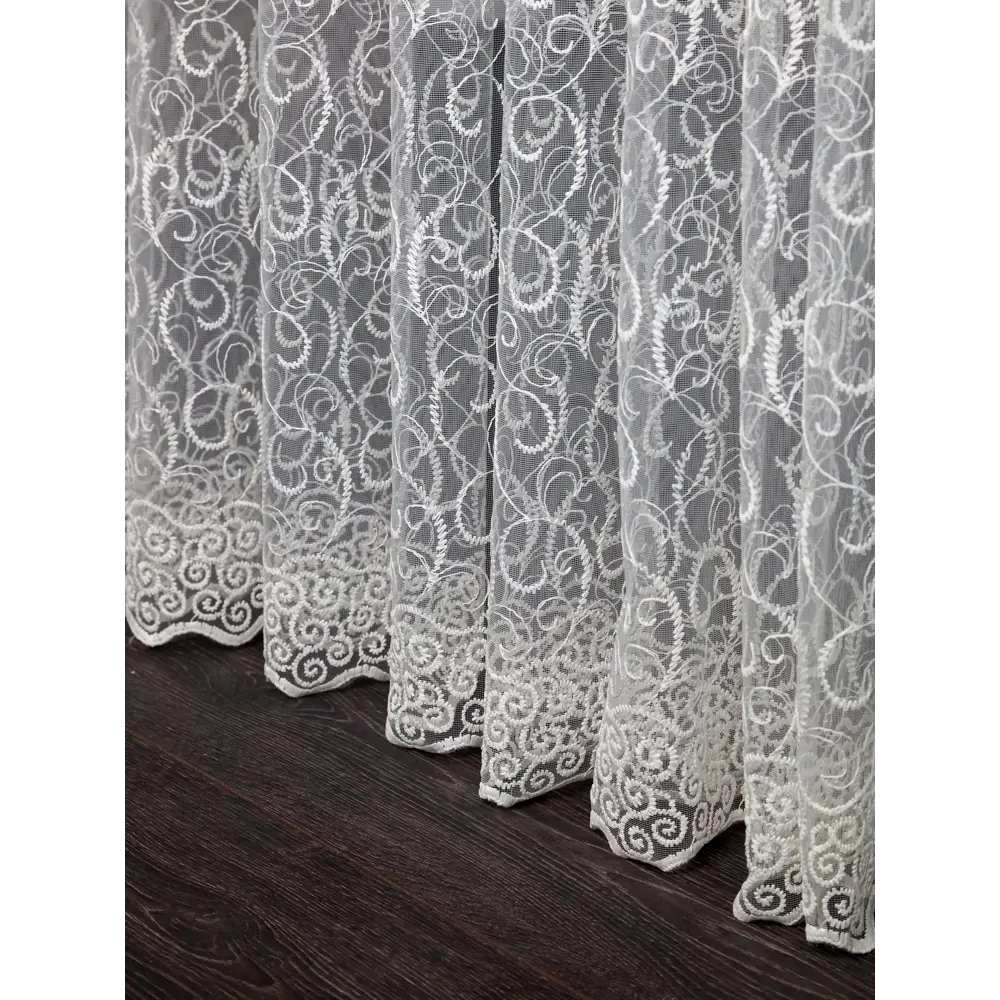 Фото 5 Тюль на шторной ленте I-Linen Ришелье 400x250 см цвет белый Фото 5 Тюль на шторной ленте I-Linen Ришелье 400x250 см цвет белый