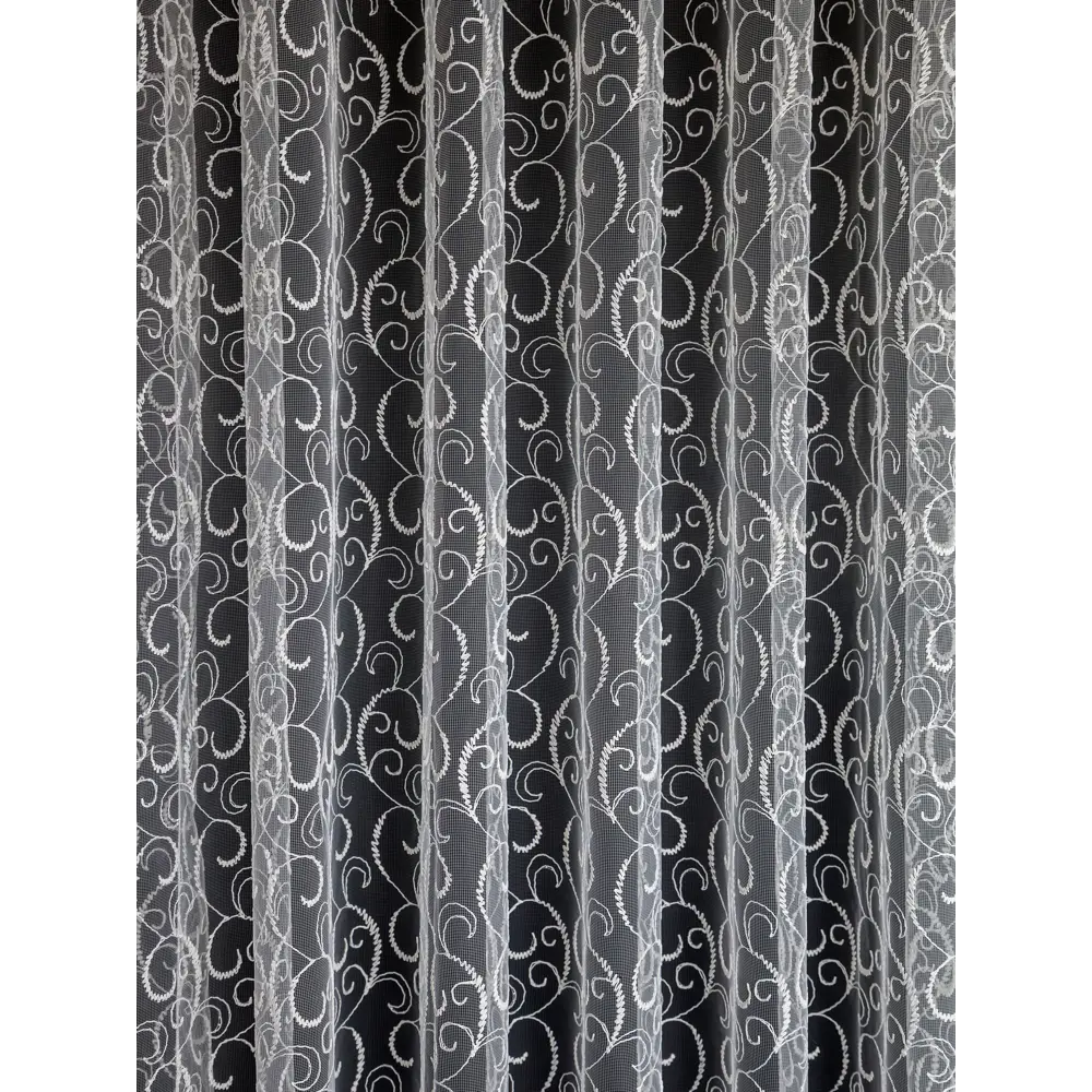 Фото 2 Тюль на шторной ленте I-Linen Ришелье 400x250 см цвет белый Фото 2 Тюль на шторной ленте I-Linen Ришелье 400x250 см цвет белый