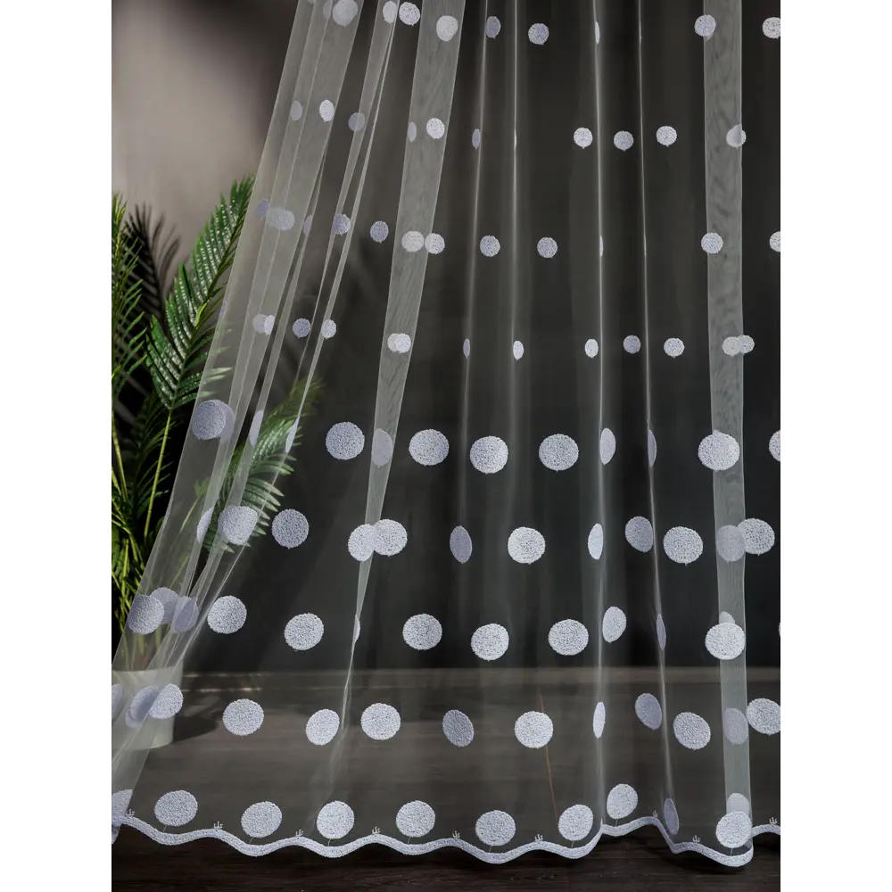 Фото 5 Тюль на шторной ленте I-Linen Шарики 500x250 см цвет белый Фото 5 Тюль на шторной ленте I-Linen Шарики 500x250 см цвет белый