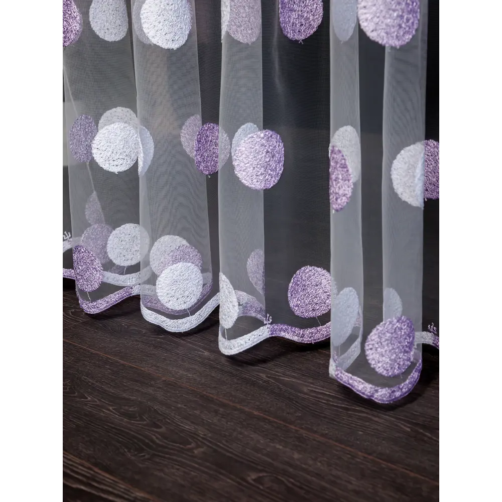 Фото 4 Тюль на шторной ленте I-Linen Шарики 500x250 см цвет сиреневый Фото 4 Тюль на шторной ленте I-Linen Шарики 500x250 см цвет сиреневый