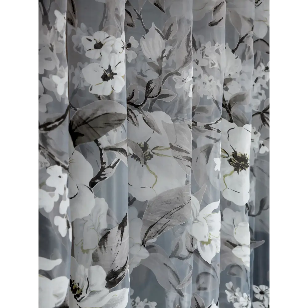 Фото 3 Тюль на шторной ленте I-Linen Органза Цветы 300x260 см цвет серый Фото 3 Тюль на шторной ленте I-Linen Органза Цветы 300x260 см цвет серый