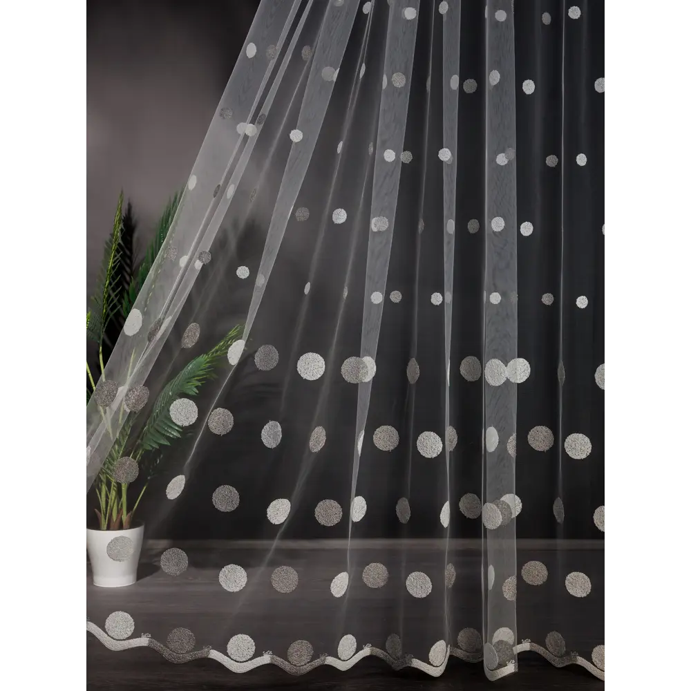 Фото 5 Тюль на шторной ленте I-Linen Шарики 500x250 см цвет серый Фото 5 Тюль на шторной ленте I-Linen Шарики 500x250 см цвет серый