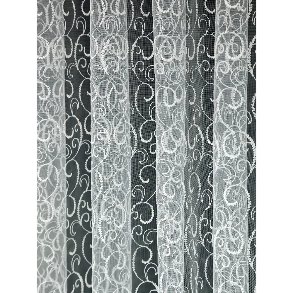 Фото 8 Тюль на шторной ленте I-Linen Ришелье 400x250 см цвет айвори Фото 8 Тюль на шторной ленте I-Linen Ришелье 400x250 см цвет айвори