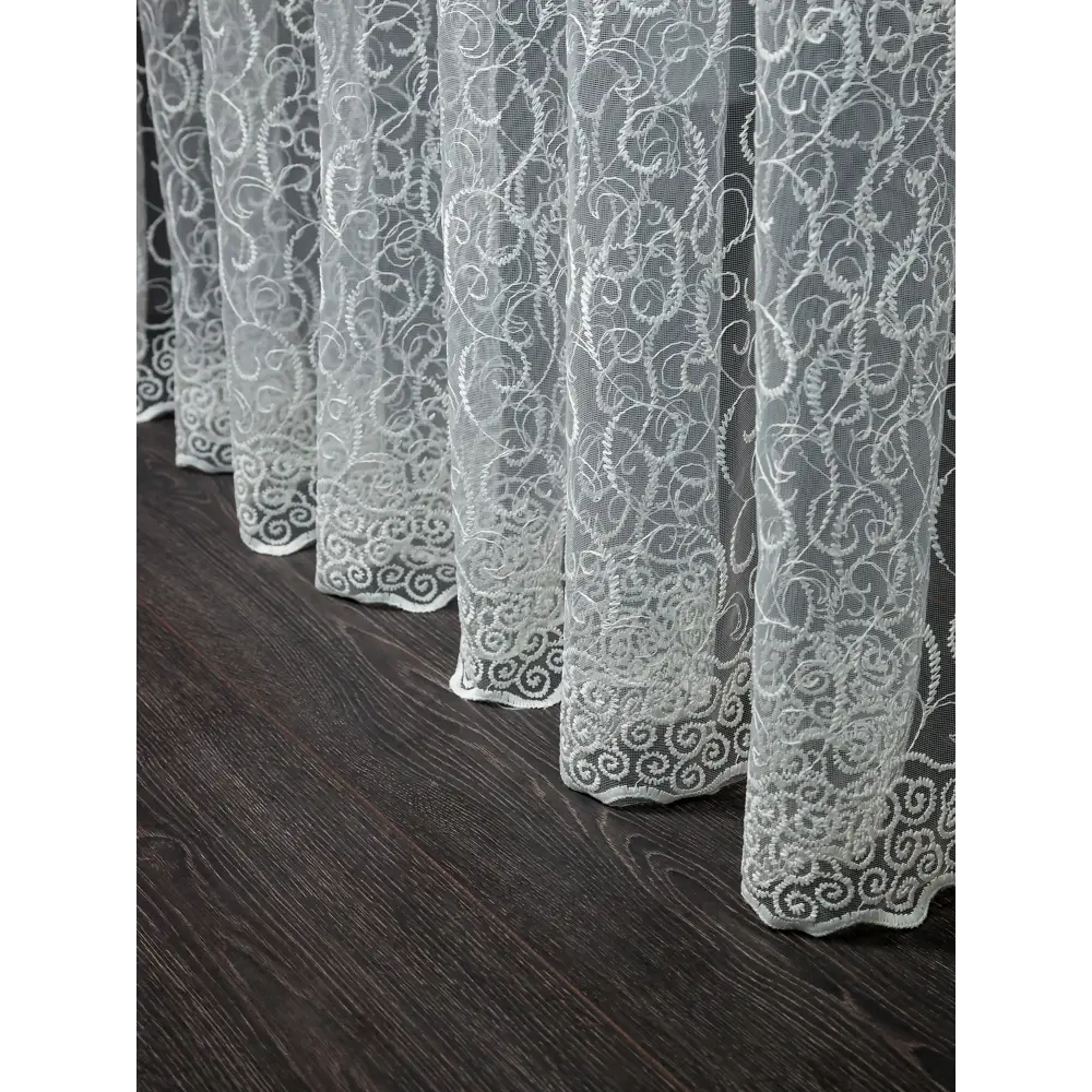 Фото 8 Тюль на шторной ленте I-Linen Ришелье 500x250 см цвет айвори