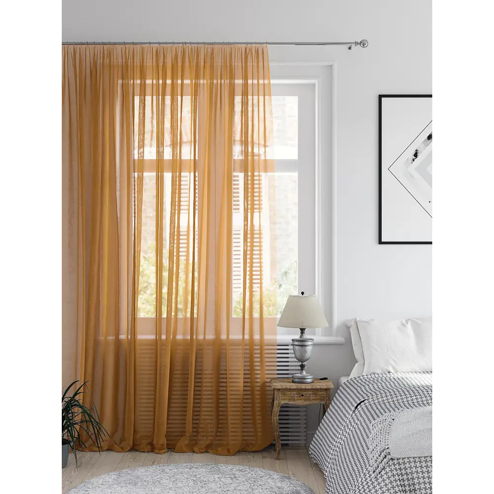 Фото 2 Тюль на шторной ленте At Home Леонайд 400x270 см цвет светло-коричневый Фото 2 Тюль на шторной ленте At Home Леонайд 400x270 см цвет светло-коричневый