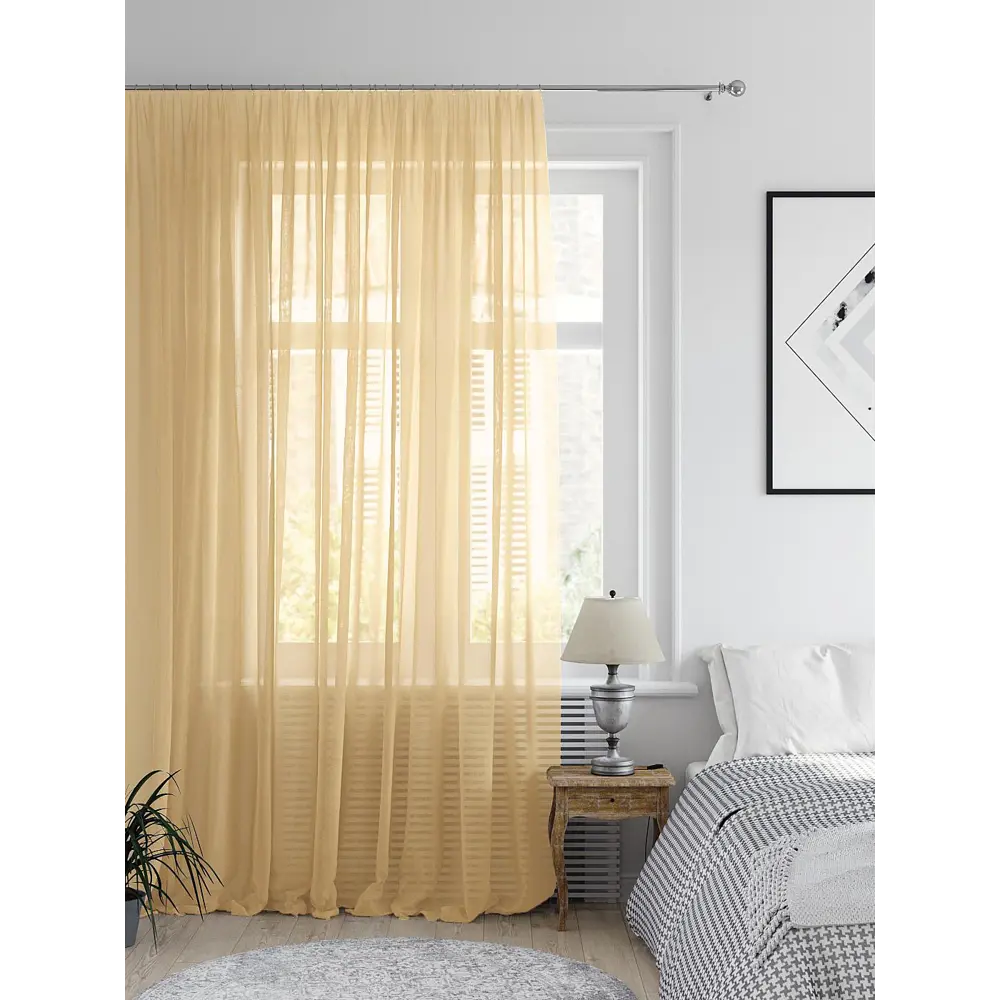 Фото 2 Тюль на шторной ленте At Home Леонайд 400x270 см цвет экрю Фото 2 Тюль на шторной ленте At Home Леонайд 400x270 см цвет экрю