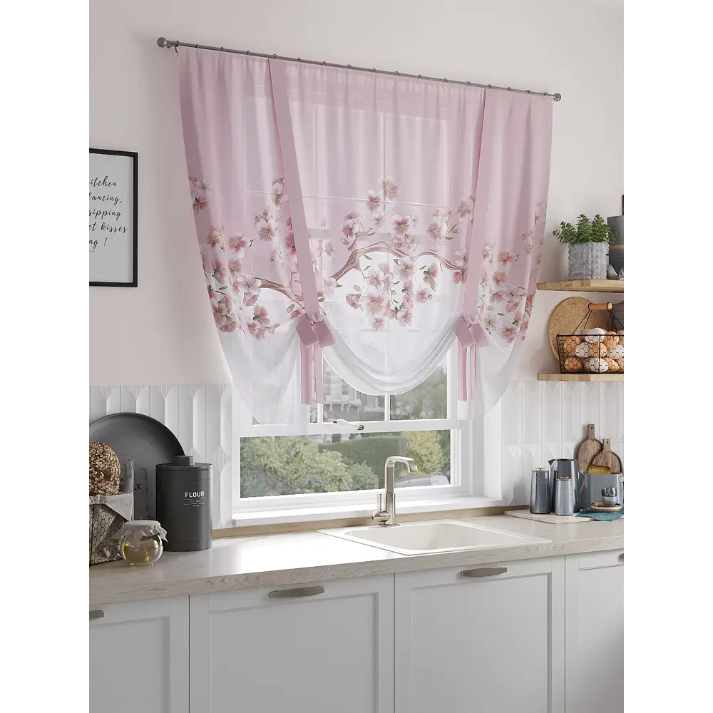 Фото Тюль на шторной ленте At Home Менкриат 150x150 см цвет розовый Фото Тюль на шторной ленте At Home Менкриат 150x150 см цвет розовый