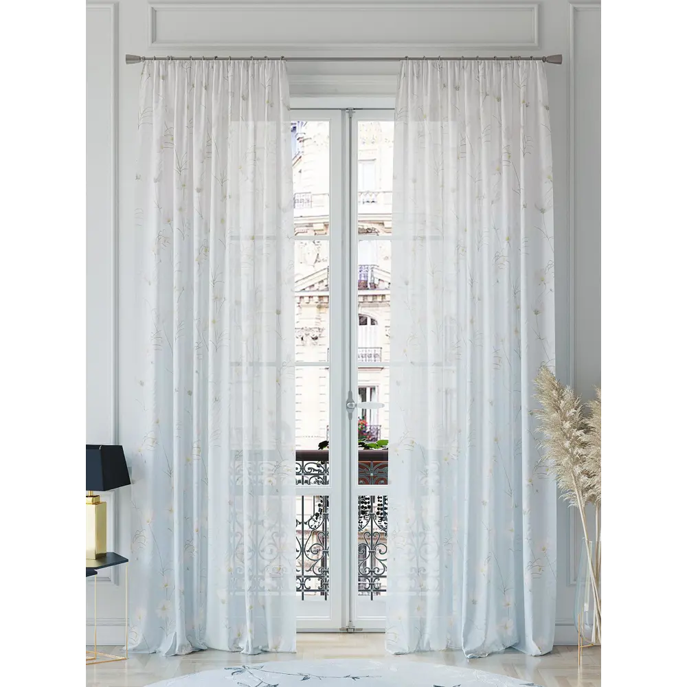 Фото 2 Тюль на шторной ленте At Home Легивенс 150x260 см цвет белый Фото 2 Тюль на шторной ленте At Home Легивенс 150x260 см цвет белый