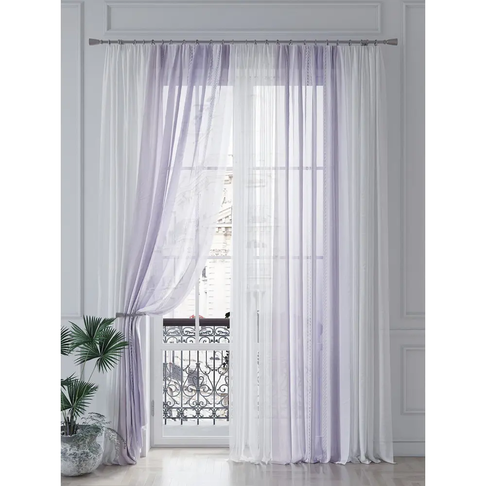 Фото 4 Тюль на шторной ленте At Home Кивонсис 150x260 см цвет белый