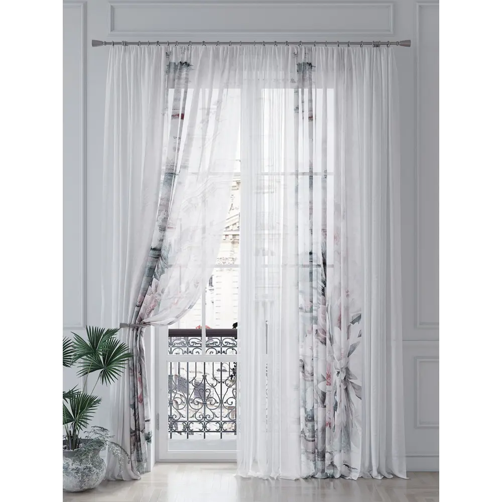 Фото 4 Тюль на шторной ленте At Home Литонсис 150x260 см цвет белый Фото 4 Тюль на шторной ленте At Home Литонсис 150x260 см цвет белый