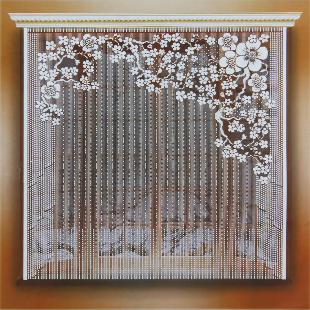 Фото Тюль без шторной ленты для кухни Лента 170x165 см цвет белый Фото Тюль без шторной ленты для кухни Лента 170x165 см цвет белый