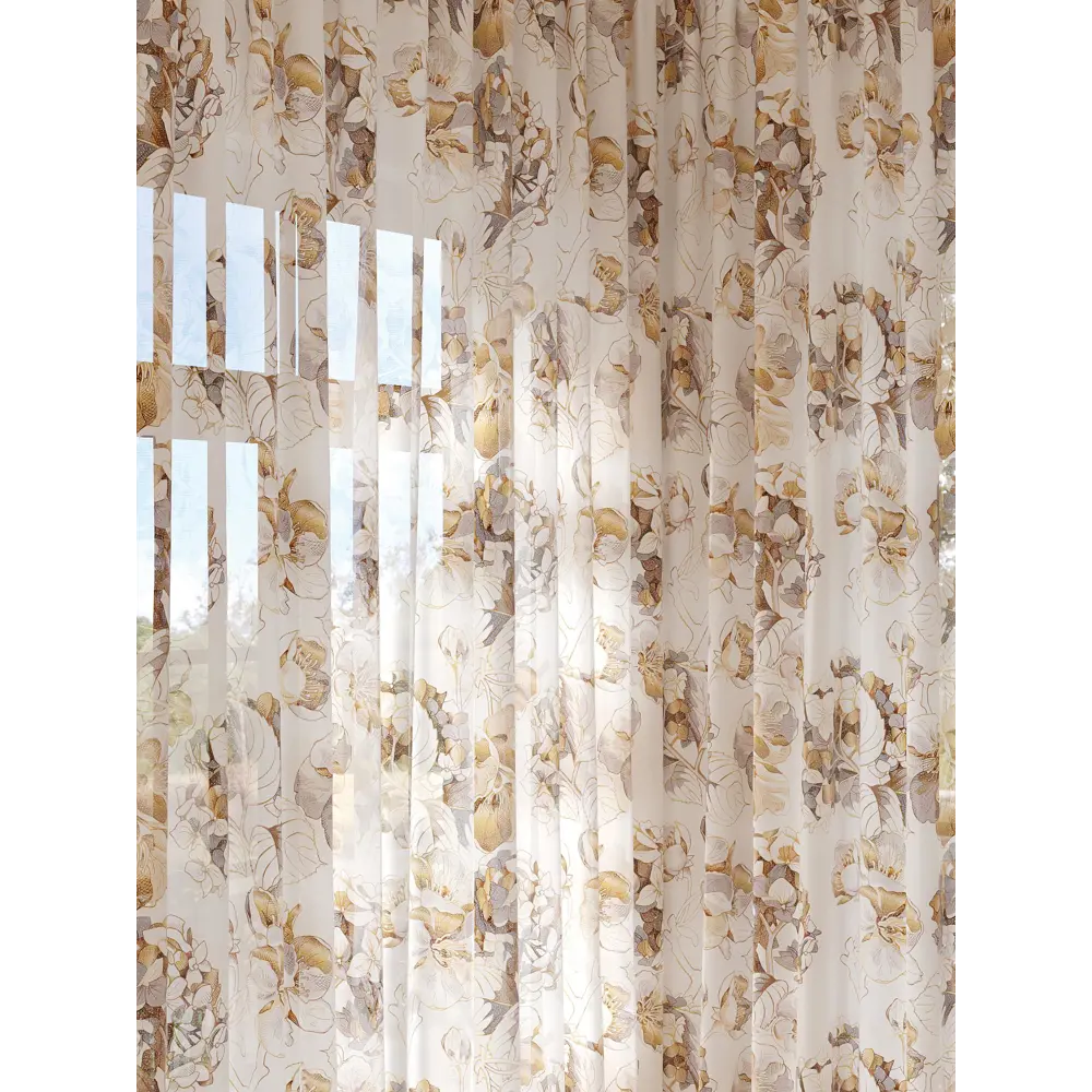 Фото 2 Тюль на шторной ленте At Home Фирверс 150x280 см цвет бежевый Фото 2 Тюль на шторной ленте At Home Фирверс 150x280 см цвет бежевый