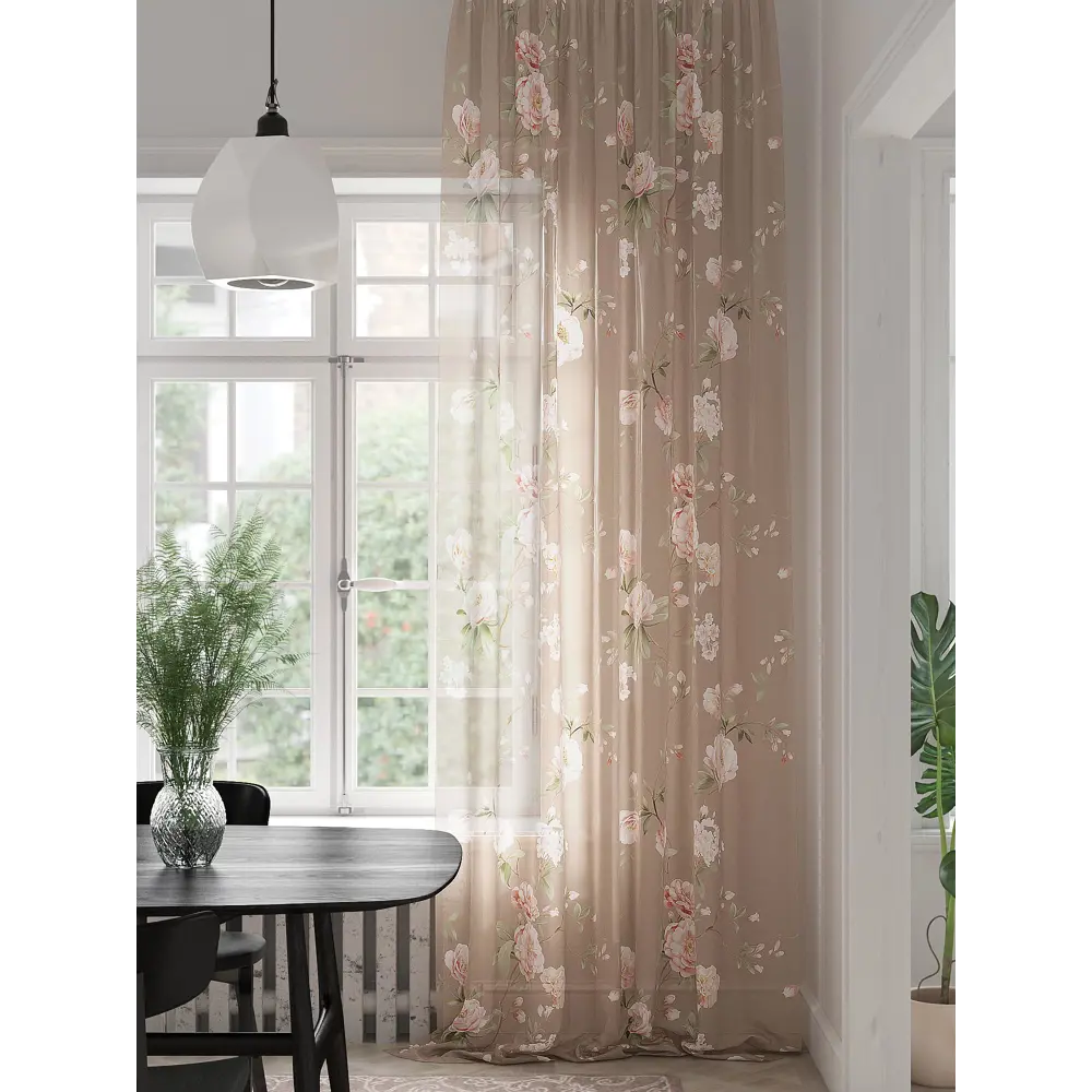 Фото Тюль на шторной ленте At Home Фенмортен 150x280 см цвет бежевый Фото Тюль на шторной ленте At Home Фенмортен 150x280 см цвет бежевый
