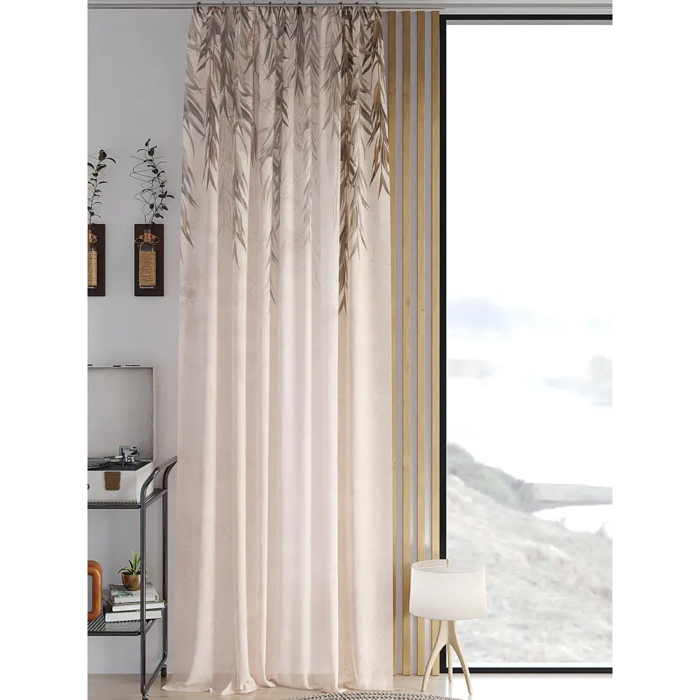Фото Тюль на шторной ленте At Home Кименкис 150x260 см цвет бежевый Фото Тюль на шторной ленте At Home Кименкис 150x260 см цвет бежевый