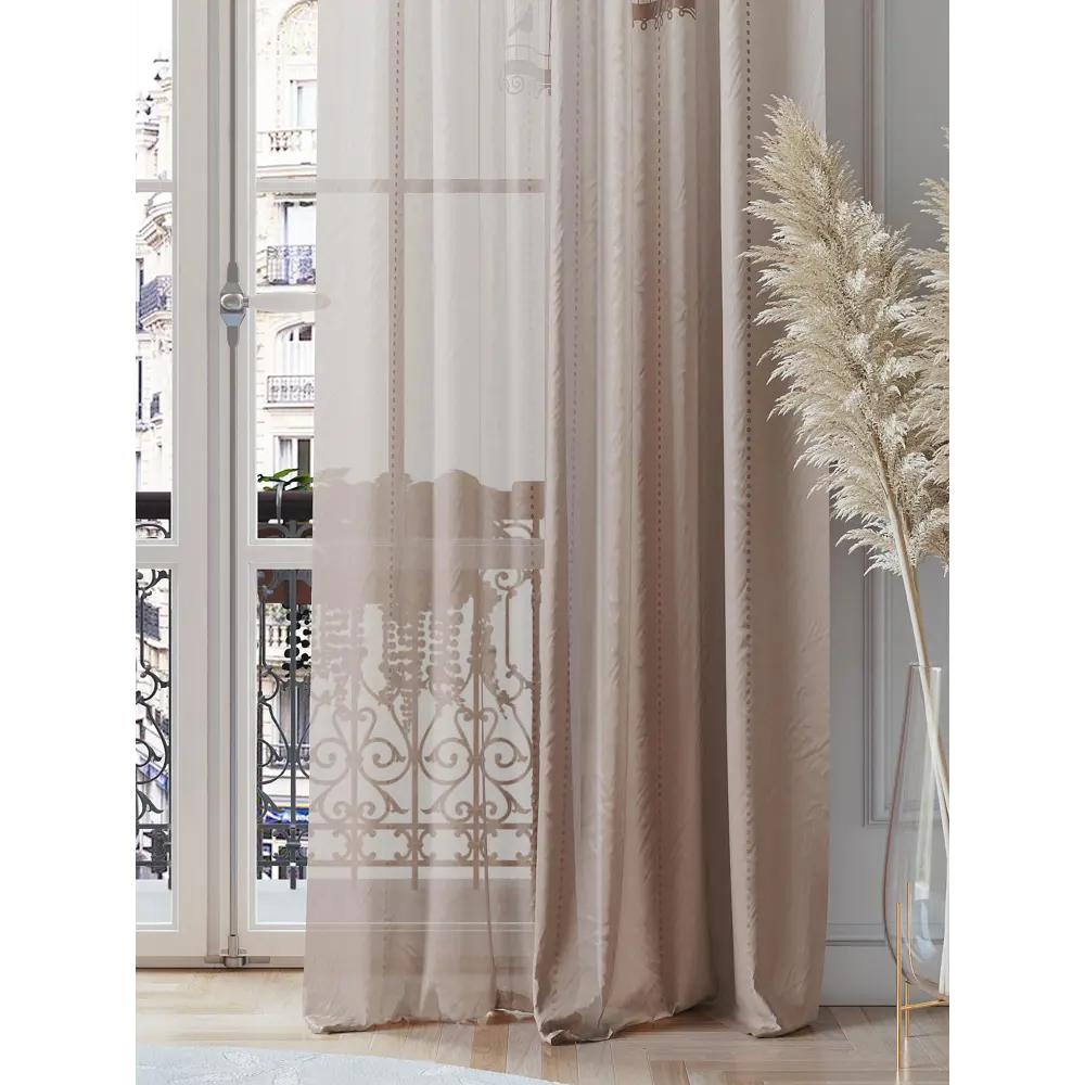 Фото 3 Тюль на шторной ленте At Home Кимонкирс 150x260 см цвет бежевый Фото 3 Тюль на шторной ленте At Home Кимонкирс 150x260 см цвет бежевый
