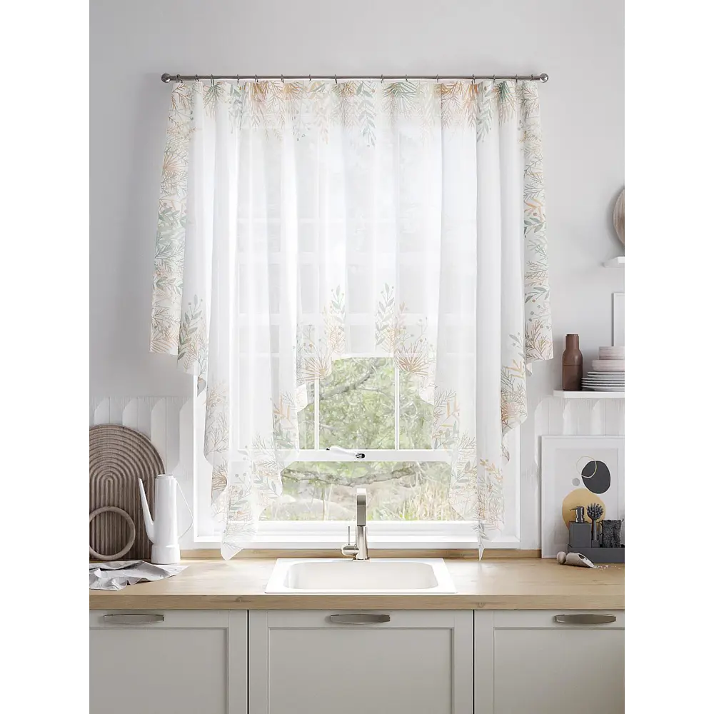 Фото 3 Тюль на шторной ленте At Home Лименкрис 200x145 см цвет бежевый Фото 3 Тюль на шторной ленте At Home Лименкрис 200x145 см цвет бежевый
