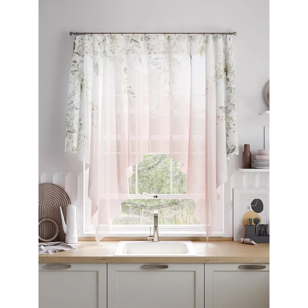 Фото 3 Тюль на шторной ленте At Home Ликрем 200x145 см цвет бежевый Фото 3 Тюль на шторной ленте At Home Ликрем 200x145 см цвет бежевый