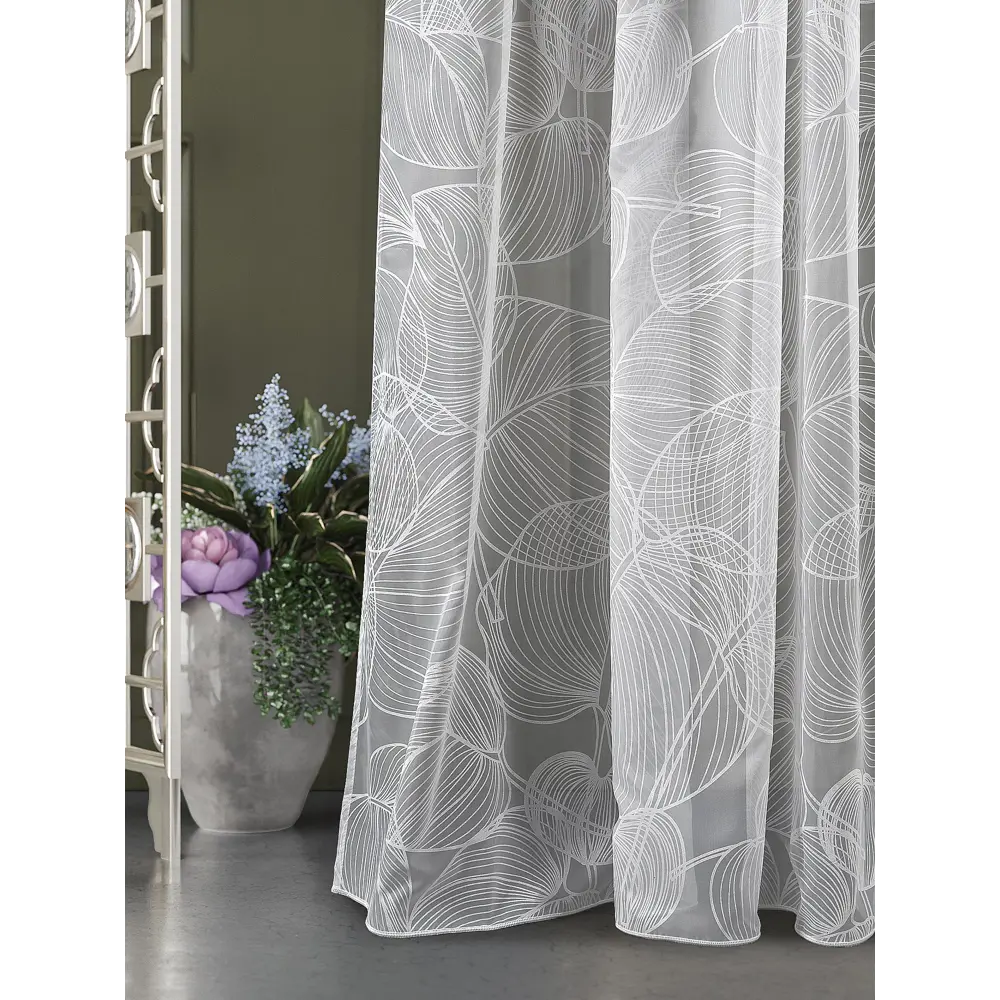 Фото 3 Тюль на шторной ленте At Home Томниц-159 300x290 см цвет белый