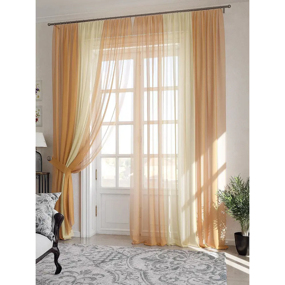 Фото 7 Тюль на шторной ленте At Home Лаури 300x260 см цвет светло-коричневый Фото 7 Тюль на шторной ленте At Home Лаури 300x260 см цвет светло-коричневый