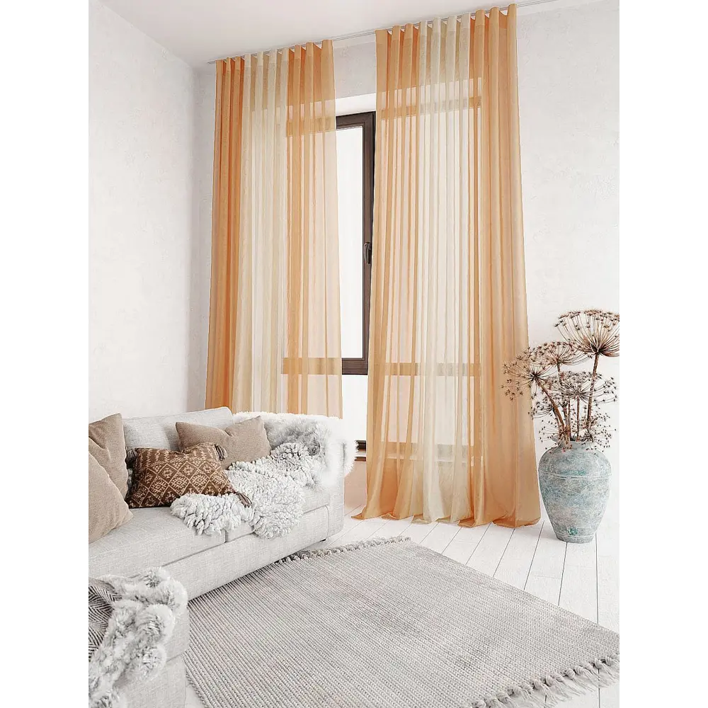 Фото 2 Тюль на шторной ленте At Home Лаури 300x260 см цвет светло-коричневый Фото 2 Тюль на шторной ленте At Home Лаури 300x260 см цвет светло-коричневый