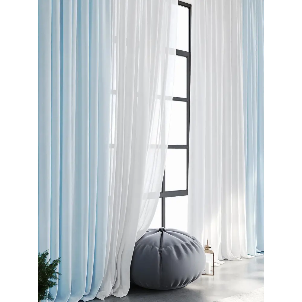 Фото 4 Тюль на шторной ленте At Home Кроунс 600x330 см цвет голубой Фото 4 Тюль на шторной ленте At Home Кроунс 600x330 см цвет голубой