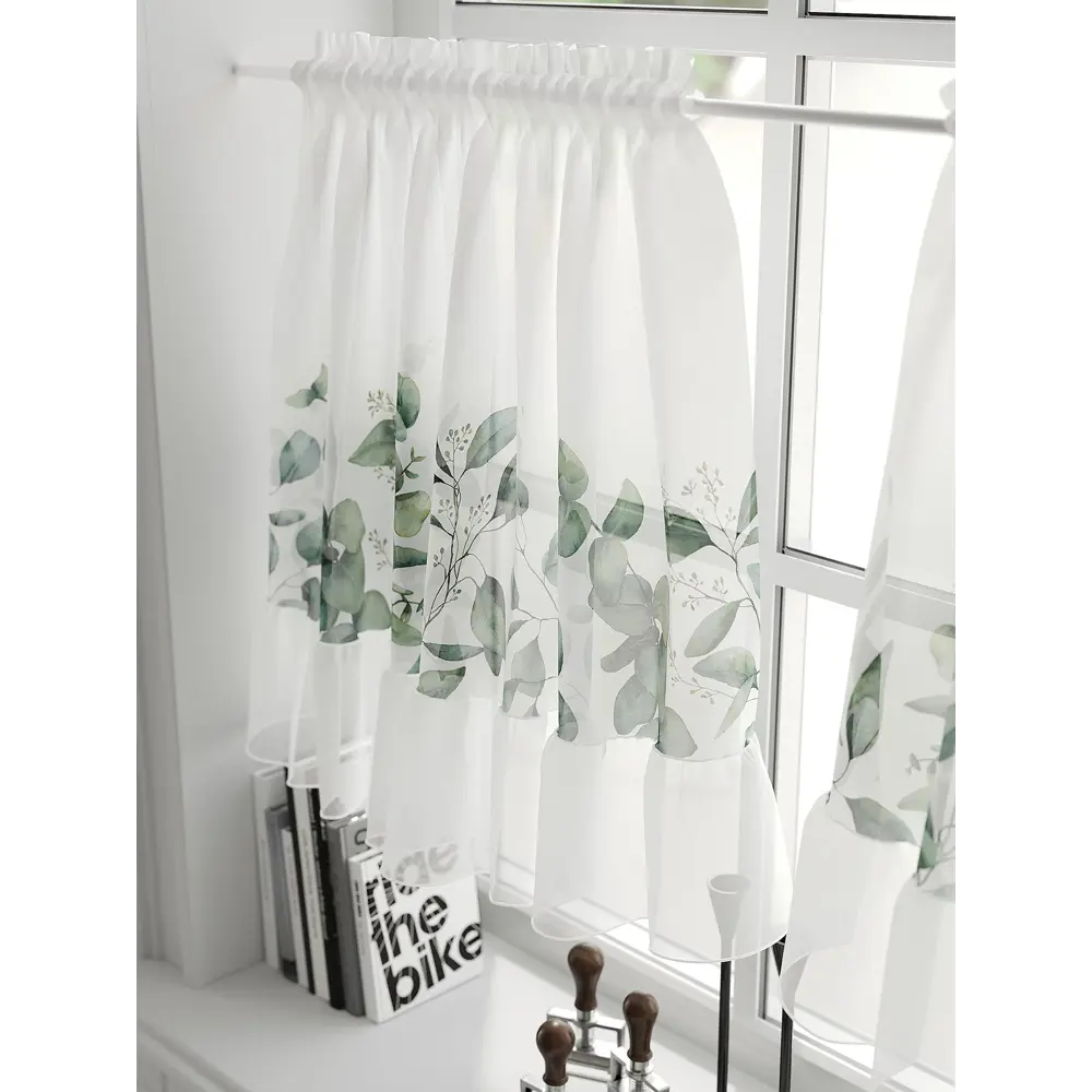 Фото 3 Тюль на кулиске AT Home Фирбинс 100x60 см цвет белый, зеленый Фото 3 Тюль на кулиске AT Home Фирбинс 100x60 см цвет белый, зеленый