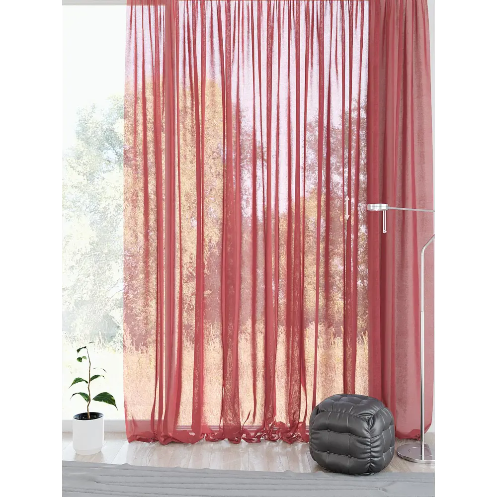 Фото 2 Тюль на шторной ленте At Home Бижур 500x270 см цвет брусника Фото 2 Тюль на шторной ленте At Home Бижур 500x270 см цвет брусника