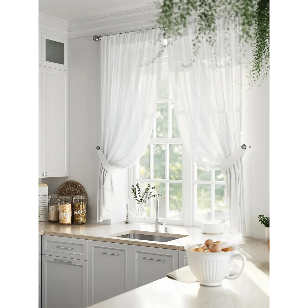 Фото 2 Тюль на шторной ленте At Home Рилка-К 150x170 см цвет белый Фото 2 Тюль на шторной ленте At Home Рилка-К 150x170 см цвет белый