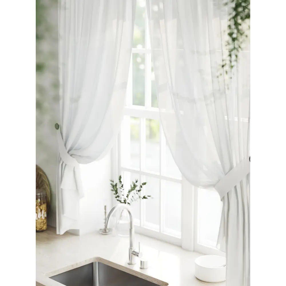 Фото 8 Тюль на шторной ленте At Home Рилка-К 150x170 см цвет белый Фото 8 Тюль на шторной ленте At Home Рилка-К 150x170 см цвет белый