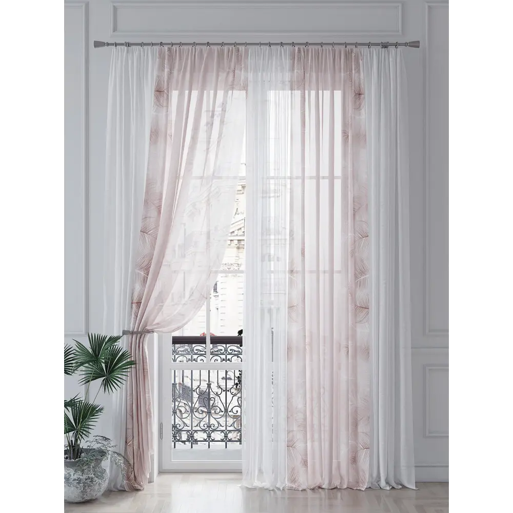 Фото 4 Тюль на шторной ленте At Home Плонрит 150x260 см цвет белый Фото 4 Тюль на шторной ленте At Home Плонрит 150x260 см цвет белый