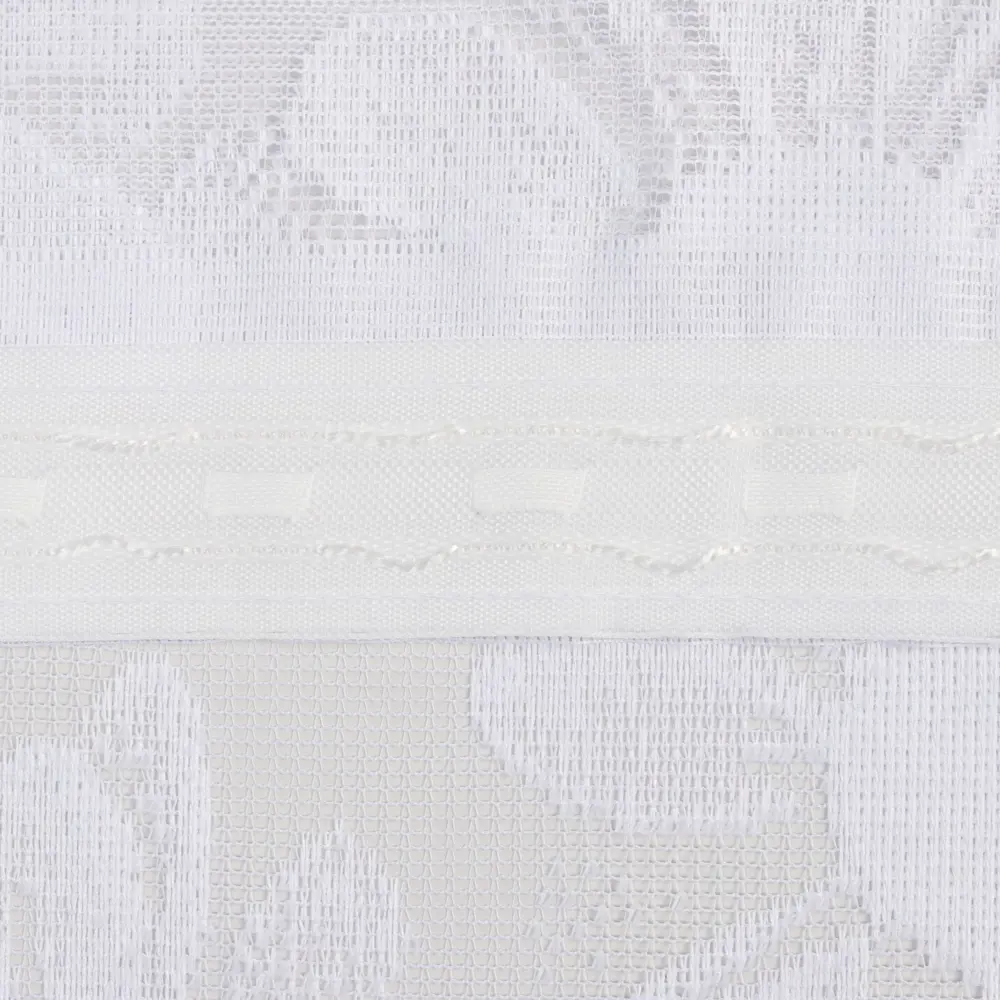 Фото 3 Тюль на шторной ленте для кухни Лента 145x160 см цвет белый