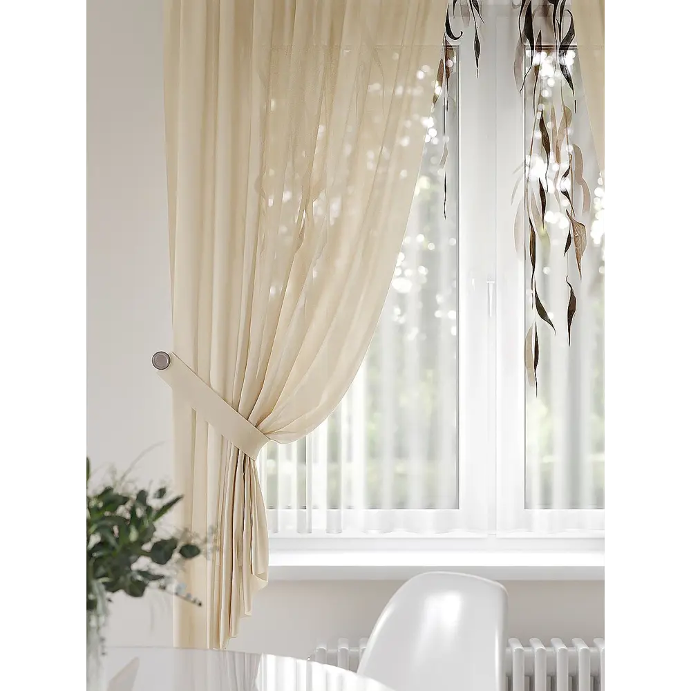 Фото 2 Тюль на шторной ленте At Home Рилтен 300x150 см цвет бежевый