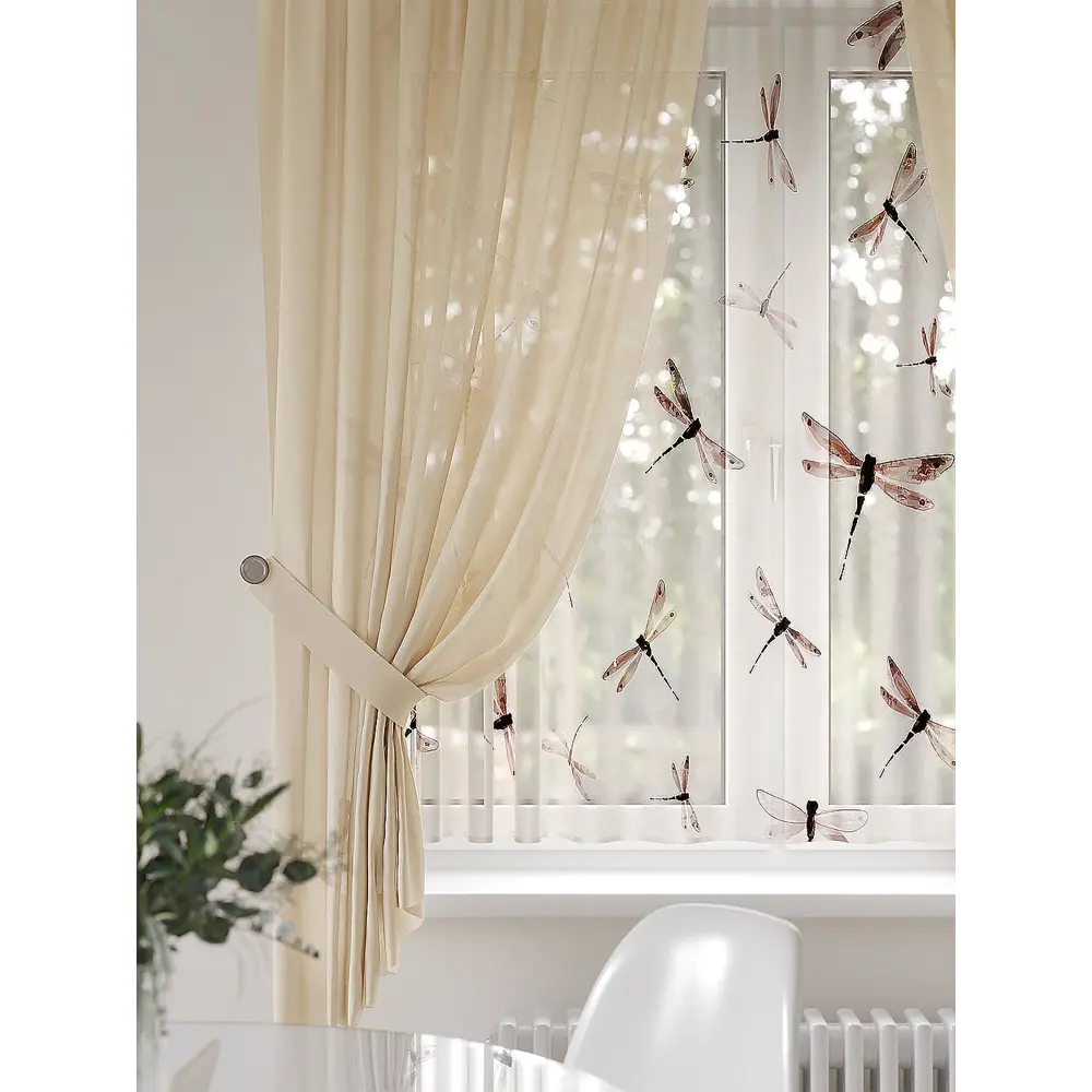 Фото 2 Тюль на шторной ленте At Home Плерис 300x150 см цвет бежевый Фото 2 Тюль на шторной ленте At Home Плерис 300x150 см цвет бежевый