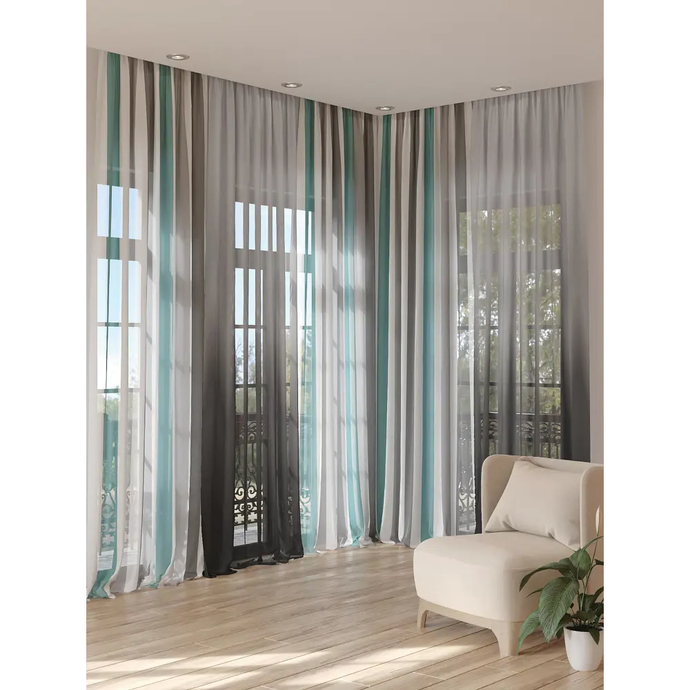Фото 3 Тюль на шторной ленте At Home Хантерсис 150x280 см цвет белый Фото 3 Тюль на шторной ленте At Home Хантерсис 150x280 см цвет белый